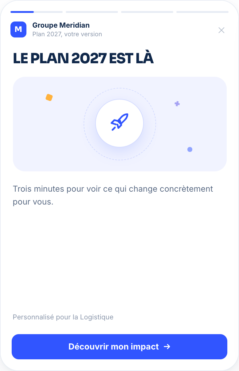 Strategic announcement, écran 1