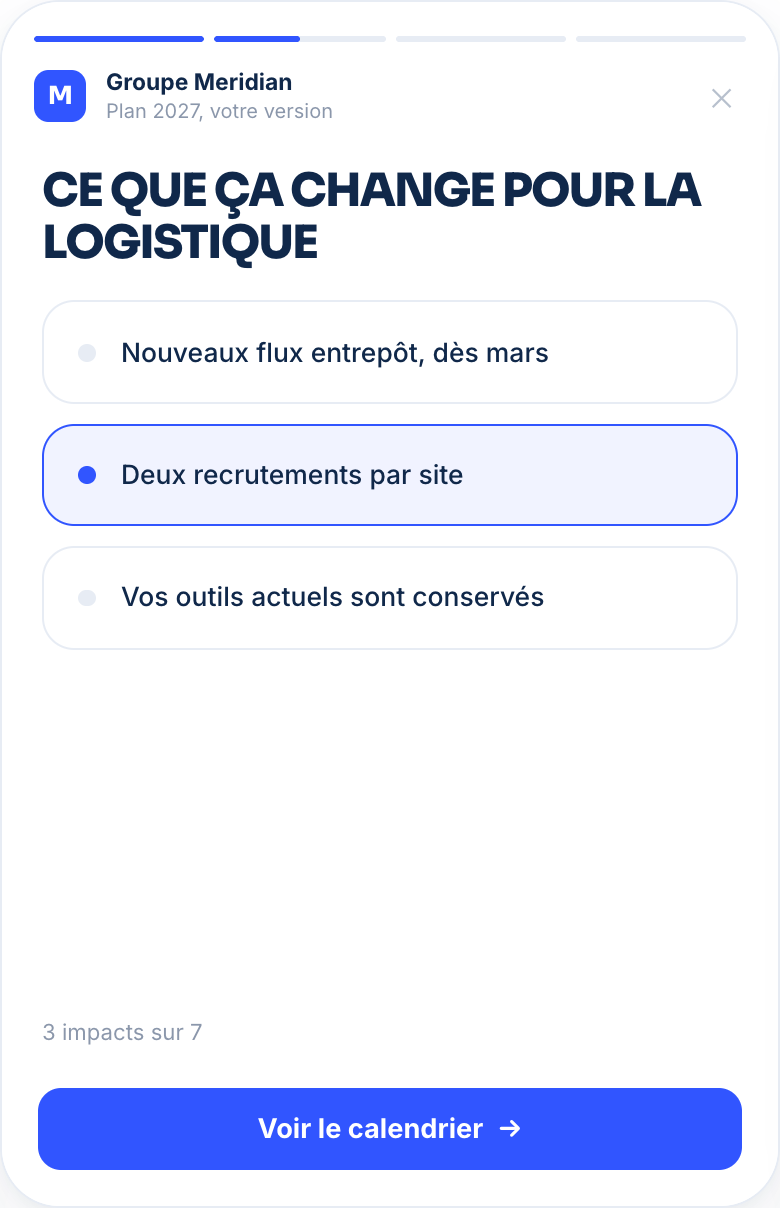 Strategic announcement, écran 2